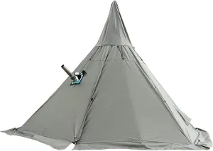 Outdoor Tents Teepee with Stove Hole Waterproof Family Pyramid Tent Camping Backpacking Hiking Mountaineering Heated Shelter (Color : Green, Size : 340X240CM) (Brown 430X260CM)