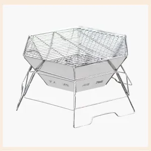 Outdoor Wood Burning Stoves,Folding BBQ Grill Stove with Stand Portable Stove,Stainless Steel Camping Stoves,for Patio Backyard Cooking Picnic
