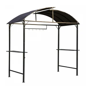 Outsunny 8x4ft Bbq Gazebo Tent Metal Frame Arch Canopy Garden Sunshade Portable Shelter Backyard Wit|Outsunny 8x4pi Bbq Gazebo Tente Cadre En Metal Grill Auvent Jardin Parasol Portable Abri Arriere Cou
