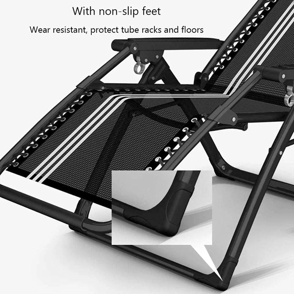 Padded Patio Lounge Chair Lounge Chair Adjustable Outdoor Patio Deck Chair Used for Patio Lawn Recliners Folding Black c-1