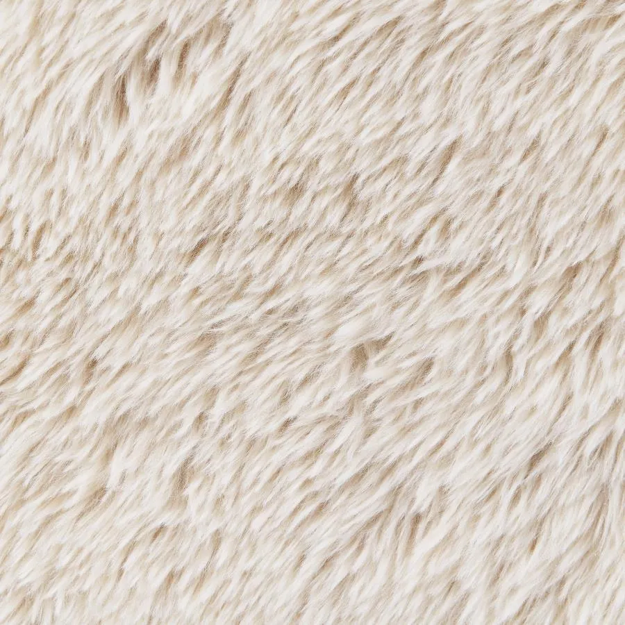 Paquet - Faux Fur Upholstered Chair Solid Wood Arms - Latte