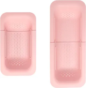 Paris Hilton Over the Sink Expandable Colander, Extendable Strainer, Adjustable from 14.5 inches to 19.5 inches, Fits most kitchen sinks, Made without BPA, Pink