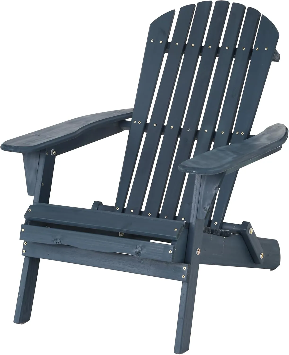 PayLessHere Sturdy Adirondack Chair All Weather Fire Pit Lounge Chair Easy Assemble Folding Outdoor Chair for Paito Balcony Lawn Garden Beach, Navy Color
