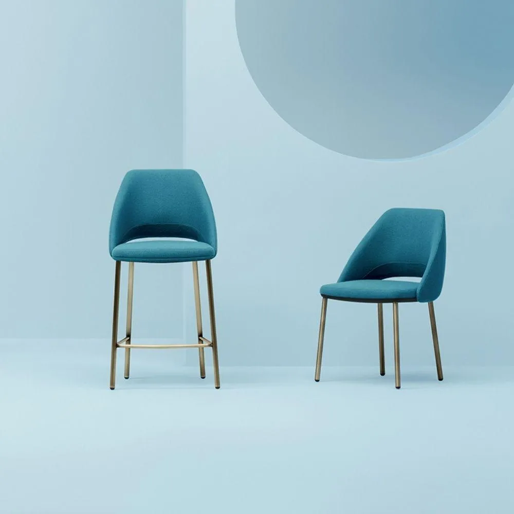 Pedrali Vic Metal 657 padded chair in fabric