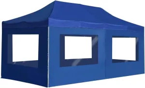 Perfect Shade for Outdoor Events with Professional Folding Party Tent, Waterproof Walls and Roof, 19.7'x9.8', Blue