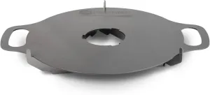 Petromax Atago Griddle Plate, for Outdoor Atago Camp Grill, Plancha Round Steel Disc with Handles and Rack, Temperature Zones