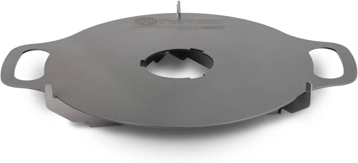 Petromax Atago Griddle Plate, for Outdoor Atago Camp Grill, Plancha Round Steel Disc with Handles and Rack, Temperature Zones