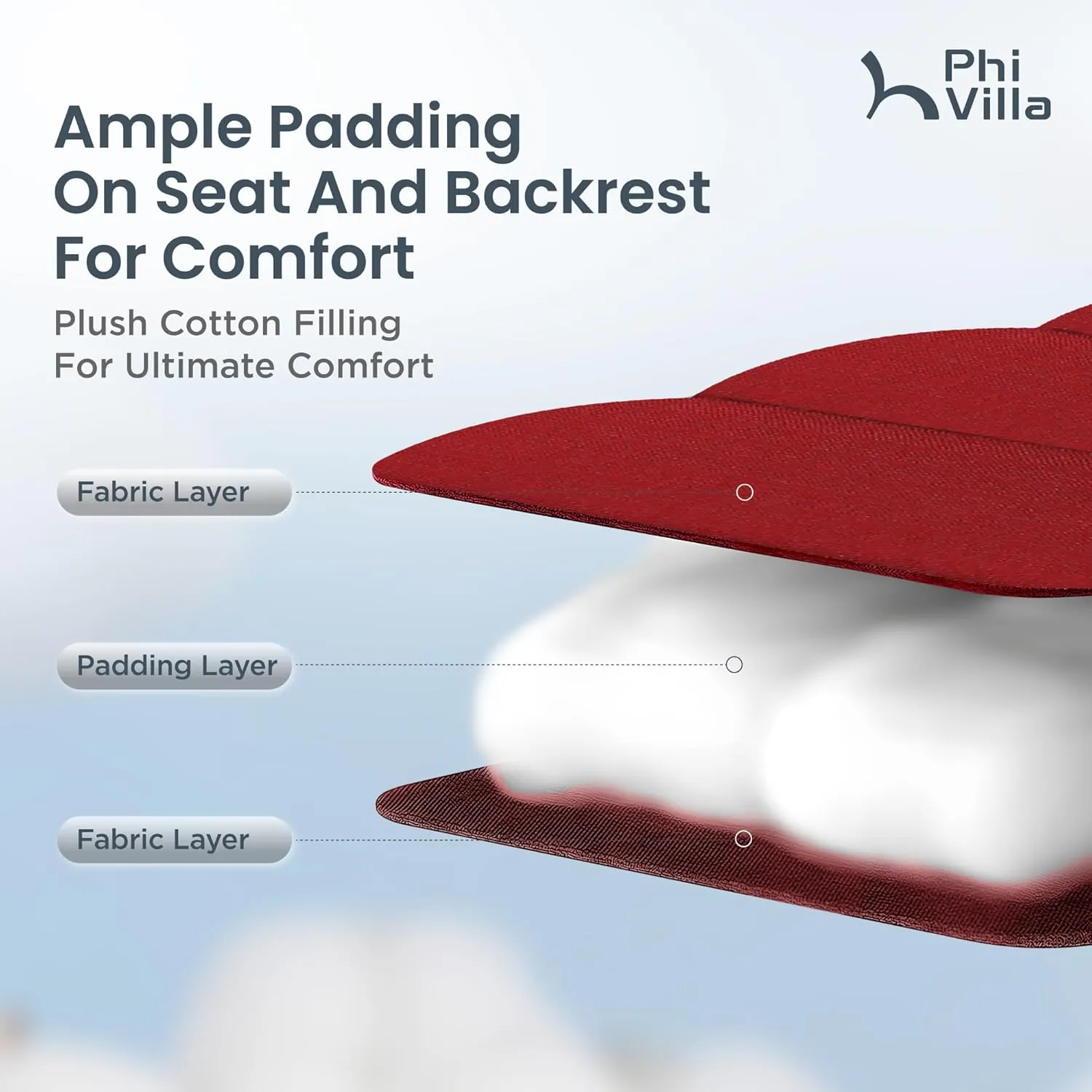 PHI VILLA Oversized Padded Zero Gravity Lounge Chair Folding Patio Recliner with Adjustable Headrest & Cup Holder, Support 350 LBS (Red)