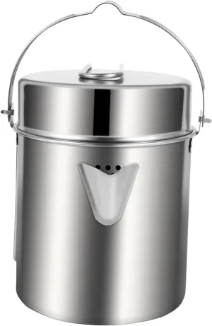 Picnic Cooking Pot for Camping Portable Picnic Cooking Sets 1pc Stainless Steel Collapsible Pot Hard