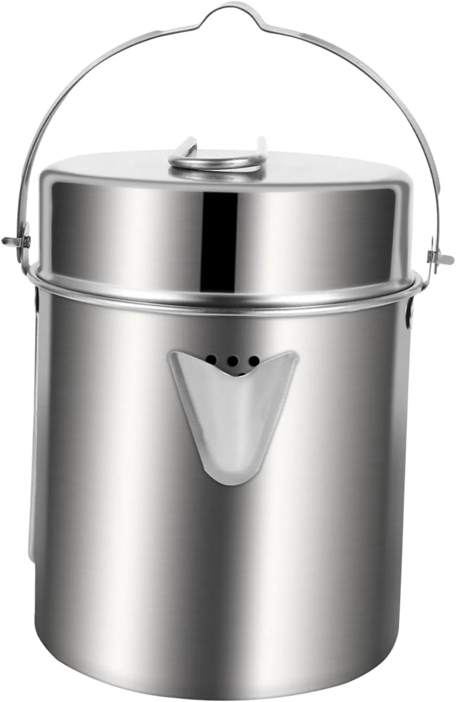 Picnic Cooking Pot for Camping Portable Picnic Cooking Sets 1pc Stainless Steel Collapsible Pot Hard
