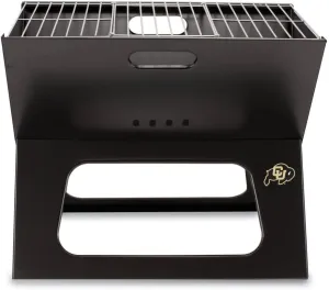 PICNIC TIME NCAA Colorado Buffaloes X-Grill Portable Grill - Camping Grill - Small Charcoal Grill for Tailgating