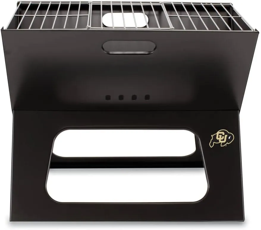 PICNIC TIME NCAA Colorado Buffaloes X-Grill Portable Grill - Camping Grill - Small Charcoal Grill for Tailgating