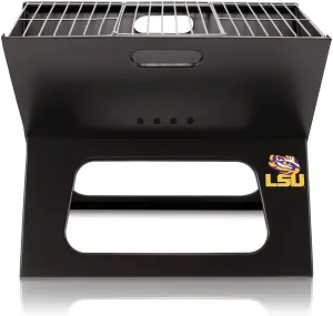 PICNIC TIME NCAA LSU Tigers X-Grill Portable Grill - Camping Grill - Small Charcoal Grill for Tailgating