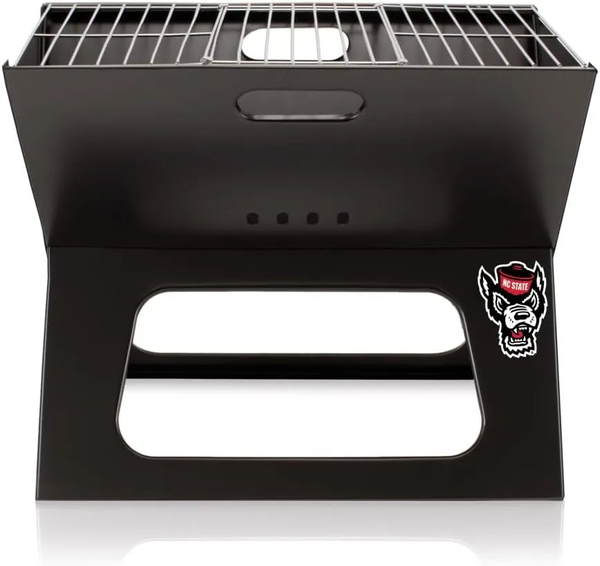 PICNIC TIME NCAA NC State Wolfpack X-Grill Portable Grill - Camping Grill - Small Charcoal Grill for Tailgating