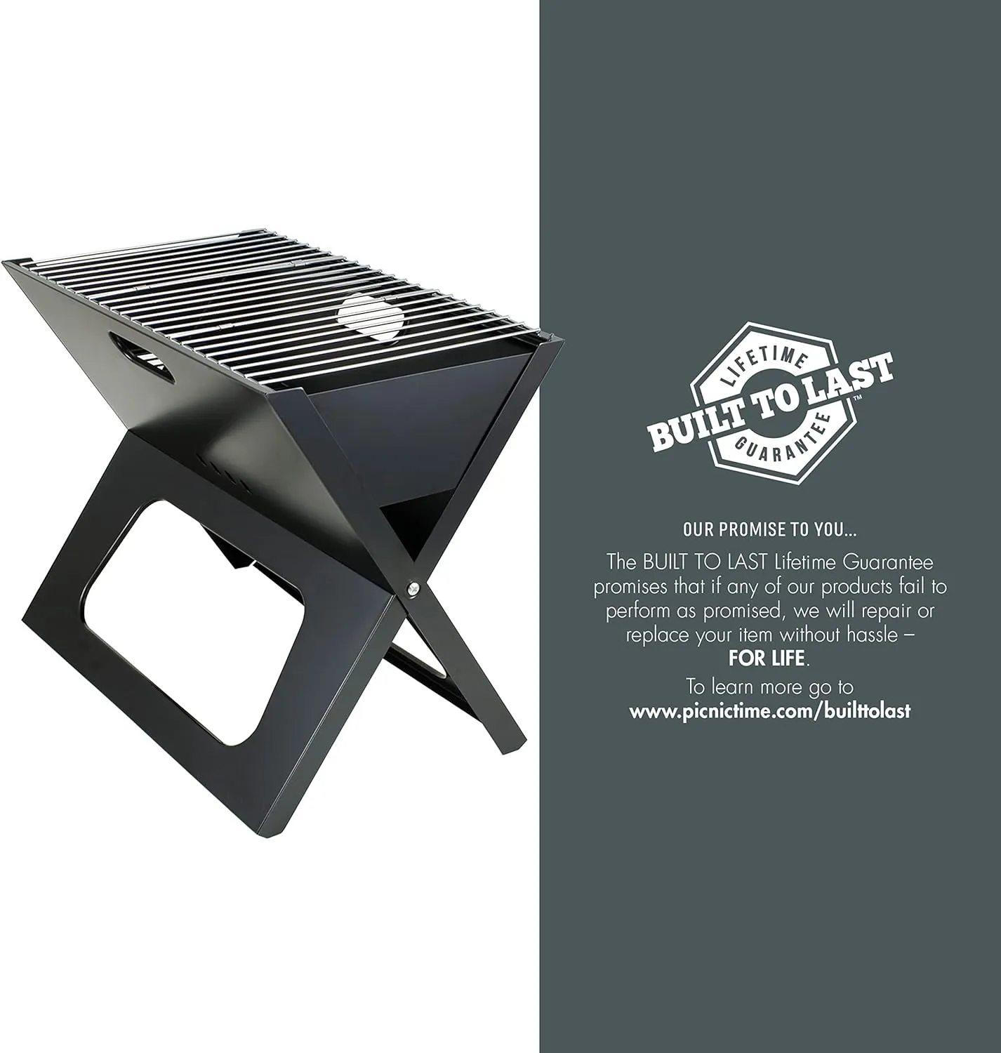 PICNIC TIME NCAA Oklahoma Sooners X-Grill Portable Grill, Camping Grill, Small Charcoal Grill for Tailgating, (Black)