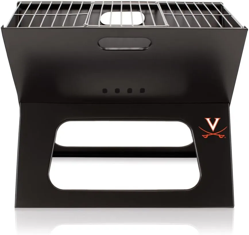 PICNIC TIME NCAA Virginia Cavaliers X-Grill Portable Grill - Camping Grill - Small Charcoal Grill for Tailgating