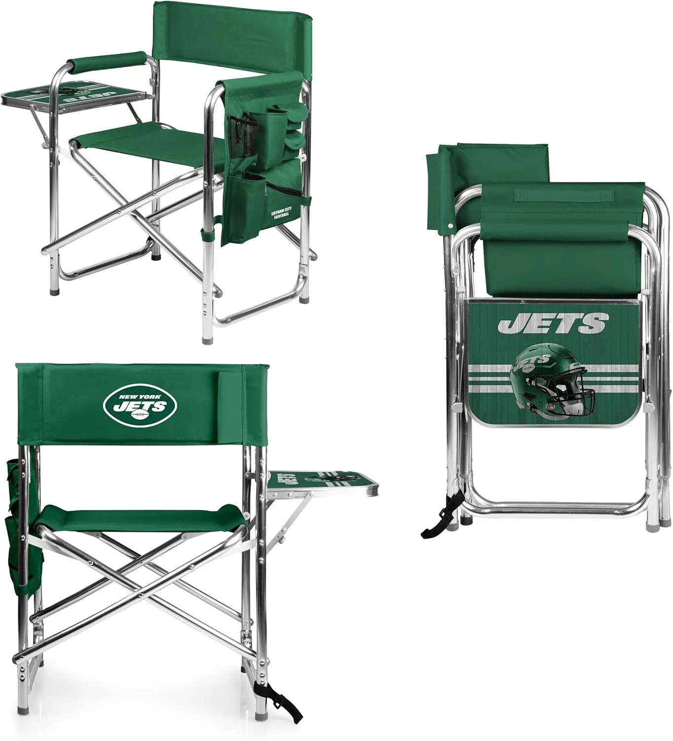PICNIC TIME NFL Unisex-Adult NFL Sports Chair with Side Table, Beach Chair, Camp Chair for Adults