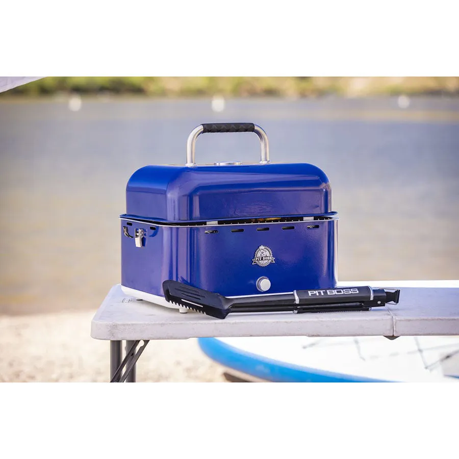 Pit Boss Pit Stop, Portable Charcoal Grill w/ Cover and Bag - Blue