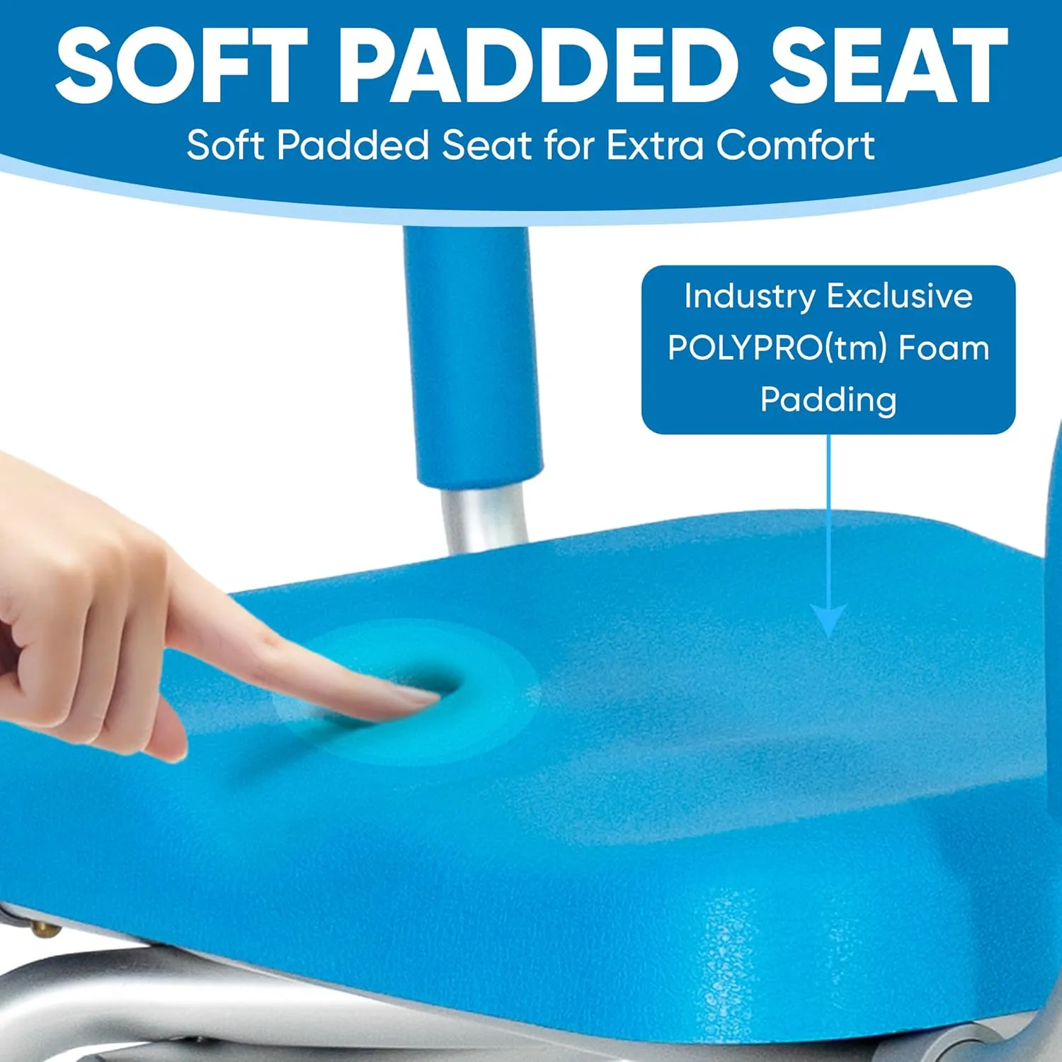 Platinum Health Carousel Sliding Shower Chair Tub Transfer Bench with Swivel Seat, Premium Padded, Pivoting Arms, Adjustable Space Saving Design for Tubs, Inside Shower, for Handicap & Seniors, Blue