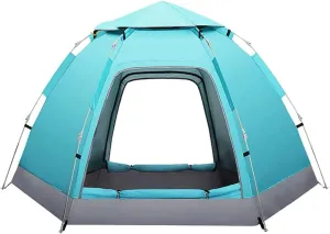 Pop Up Beach Family Tent Sun Shelter,3-4 Person Automatic Instant Shade Umbrella Easy Set-Up with Sun Protection,Waterproof Windproof Canopy for Outdoor Fishing Hiking Camping Mountaineering