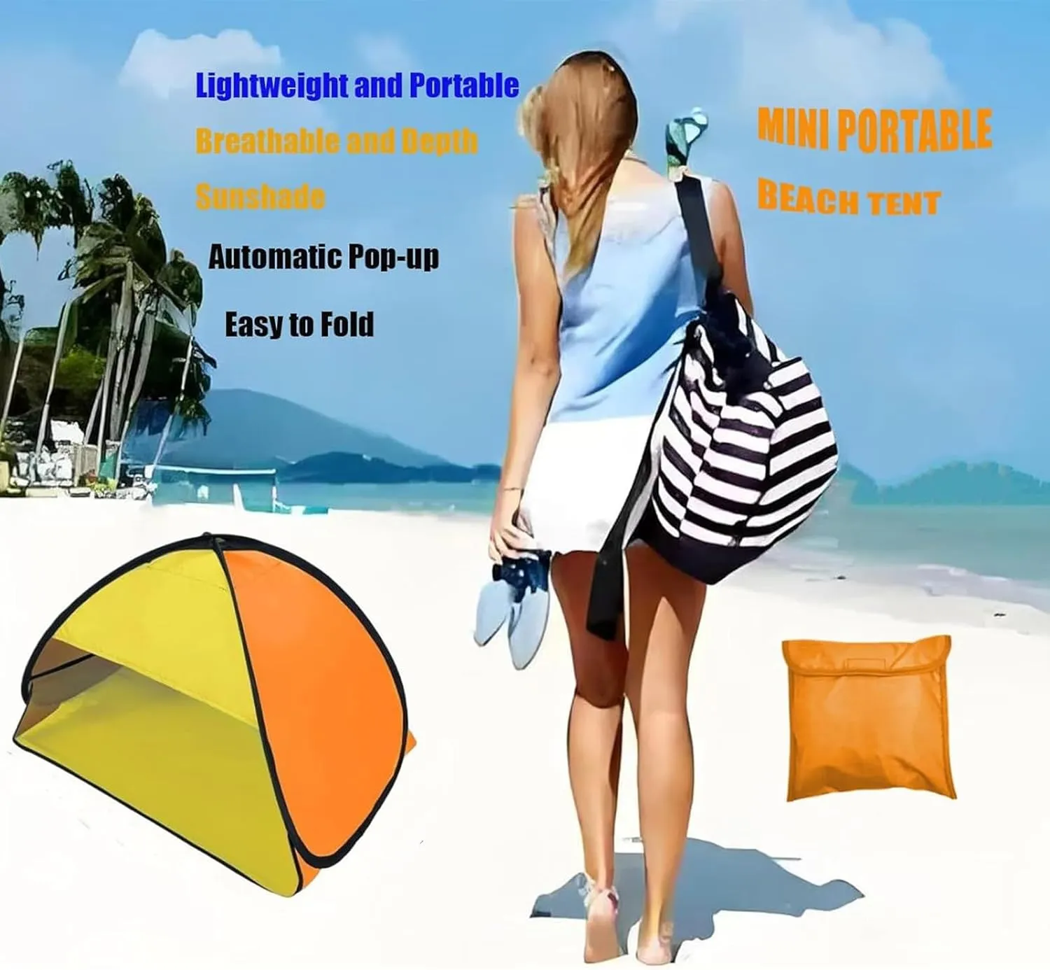 Pop Up Beach Head Tent - UV Protection Beach Shade Tent for Head,Easy Setup Automatic Sun Shelters for Outdoor Hiking Picnic Sunbathing Fishing