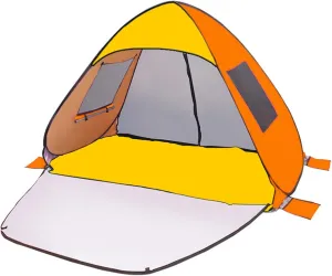 Pop Up Beach Tent, Beach Umbrella, Automatic Sun Shelter 3-4 People Uv Protection Portable Tent, Easy Set Up Baby Canopy Cabana Ventilated, Lightweight with Carry Bag