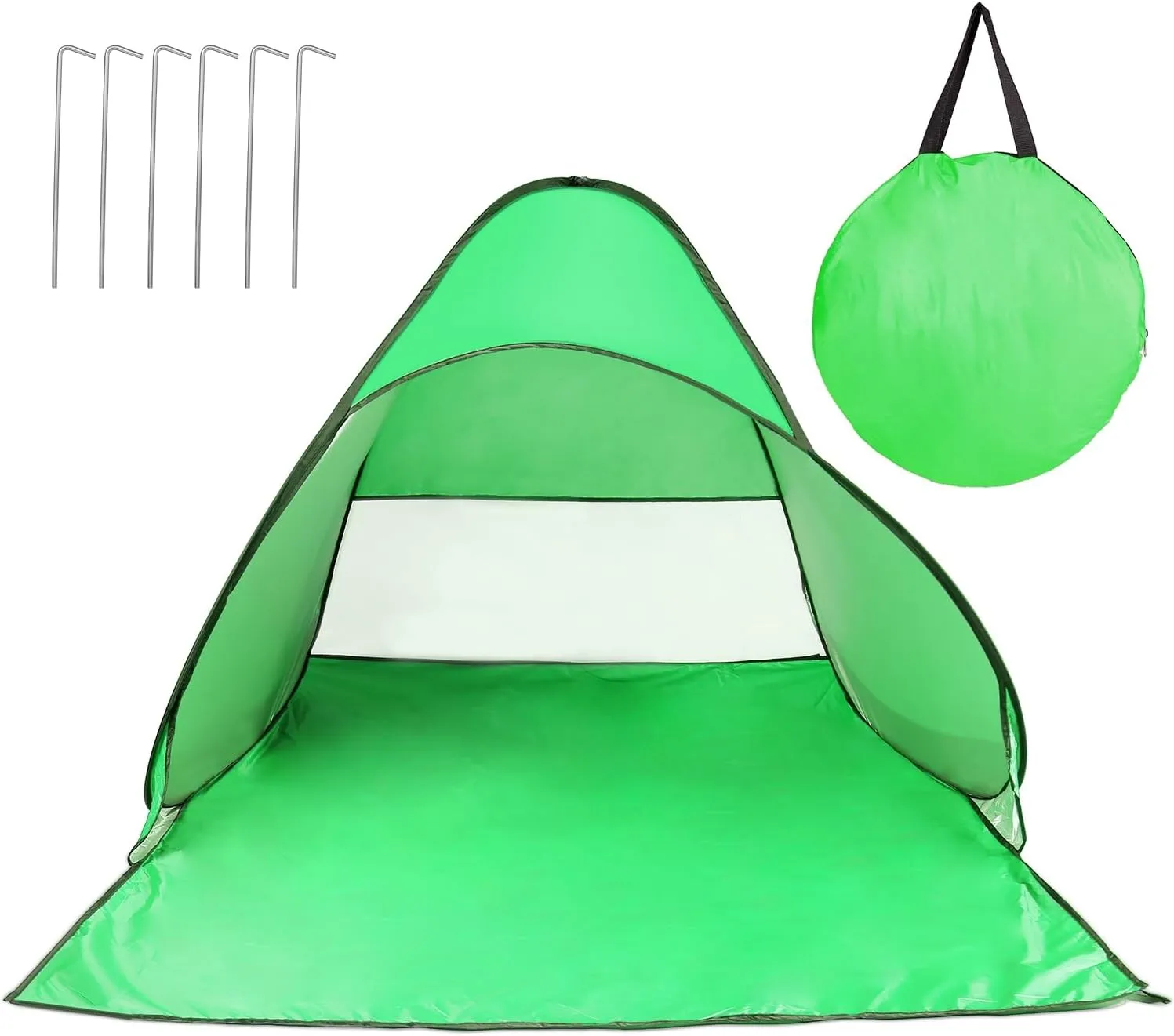 Pop Up Beach Tent Sun Shade Shelter Anti-UV Automatic Waterproof Tent Canopy for 2/3 Man w/Net Window Storage Bag for Outdoor Beach Camping Fishing Park Lake