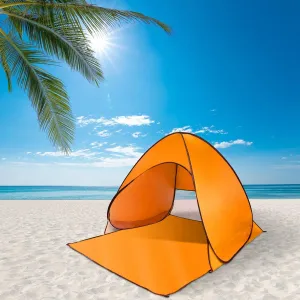 Pop Up Beach Tent Sun Shade Shelter Anti-UV Automatic Waterproof Tent Canopy for 2/3 Man w/Net Window Storage Bag for Outdoor Beach Camping Fishing Park Lake
