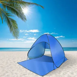Pop Up Beach Tent Sun Shade Shelter Anti-UV Automatic Waterproof Tent Canopy for 2/3 Man w/Net Window Storage Bag for Outdoor Beach Camping Fishing Park Lake