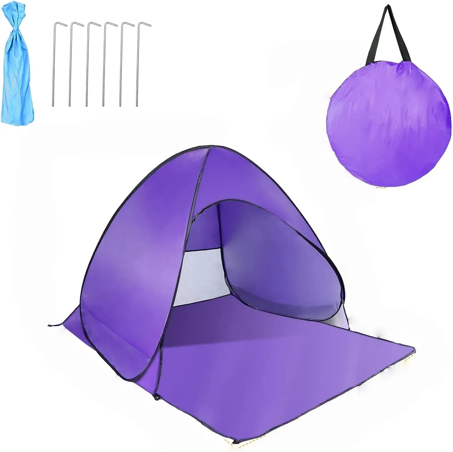 Pop up Beach Tent Sunshade UV Resistant Automatic Waterproof Tent (for 2/3 People) with mesh Window Storage Bag Suitable for Outdoor Beach Camping Fishing Parks Lakes