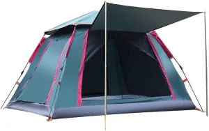 Pop-up Dome Tent Automatic Quick Open Thicken Waterproof Camp Outdoor Tent Ventilation Install Fully 2-4 Person, Setup Porch Double Layer-85 * 85 * 55INCH