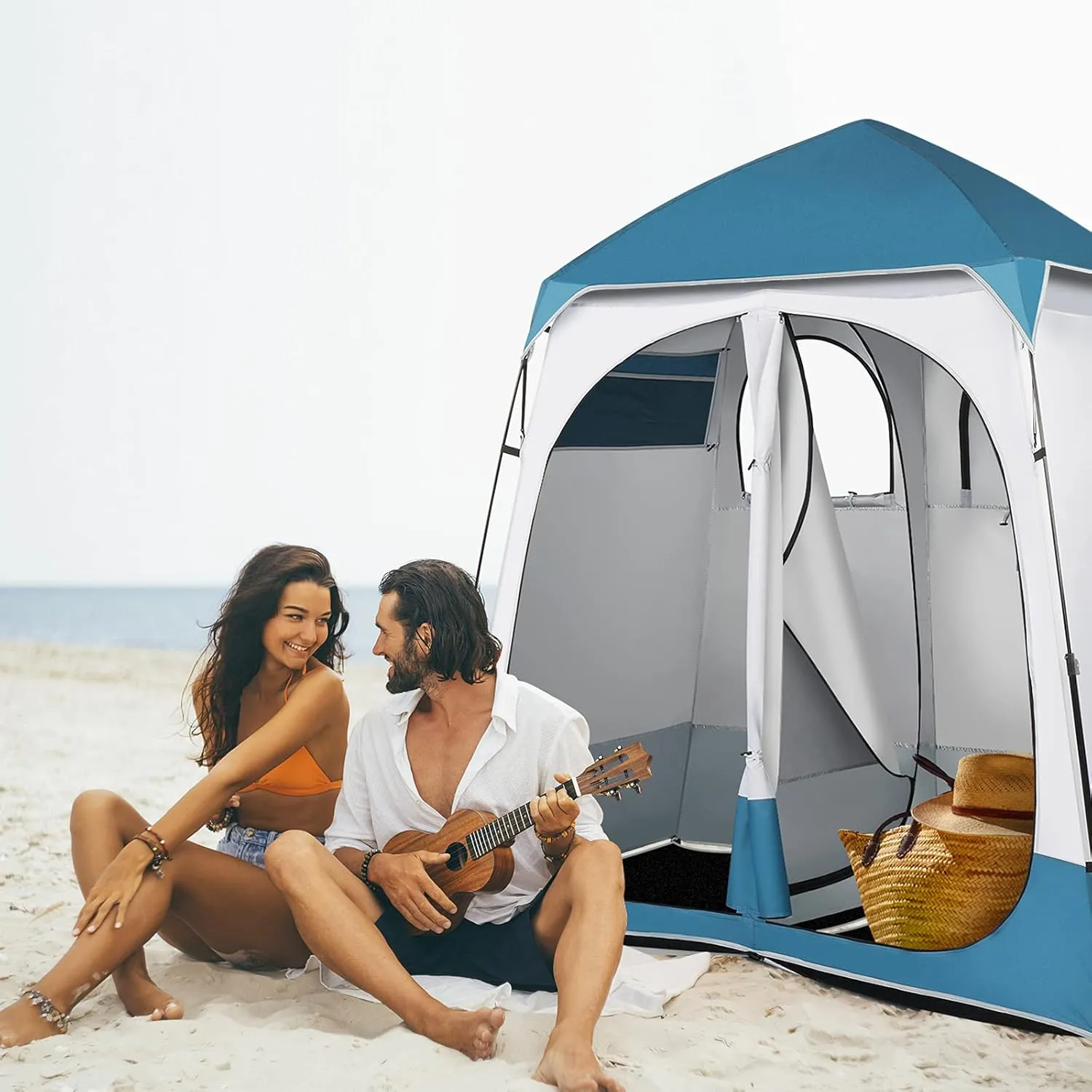 Pop Up Shower Tent Portable Outdoor Toilet Dressing Fitting Room Privacy Shelter Tent for Fishing shelter，Changing Clothes，Outdoor Shower