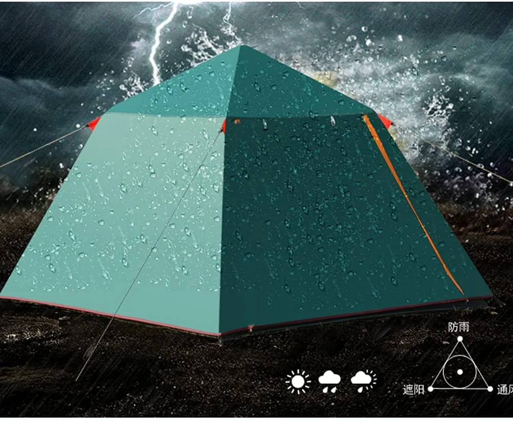 Pop Up Tent Family Camping Tent 3-4 Person Portable Tent Automatic Tent Waterproof Windproof for Camping Hiking Mountaineering (Blue 3)