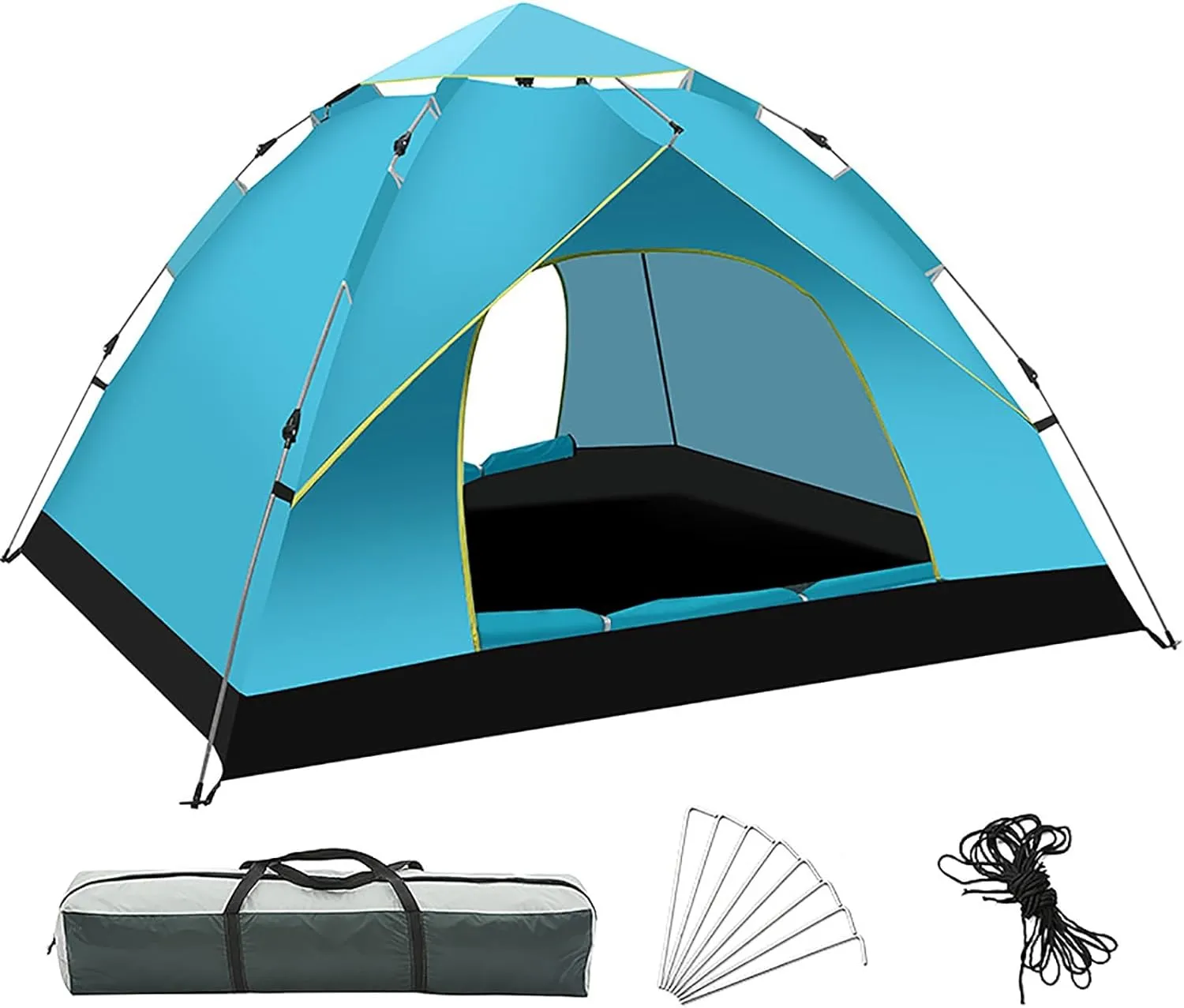 Pop up Tent, Portable Four-Season Camping Tent, Made of Water-Repellent Fabric, for Backpacking Trips for 2-3 People