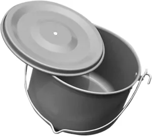POPETPOP Aluminum Camping Hanging Pot Portable Camp Cookware Set for People for Outdoor Cooking Picnics and Hiking Even Heat Distribution with Carry Bag