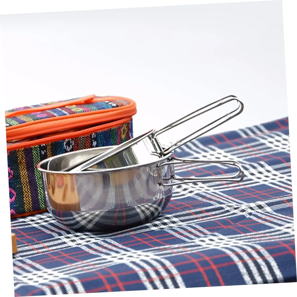 POPETPOP Collapsible Camping Bowl with Handle Multi-use Odorless Safe for Outdoor Cooking