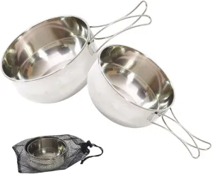 POPETPOP Collapsible Camping Bowl with Handle Multi-use Odorless Safe for Outdoor Cooking