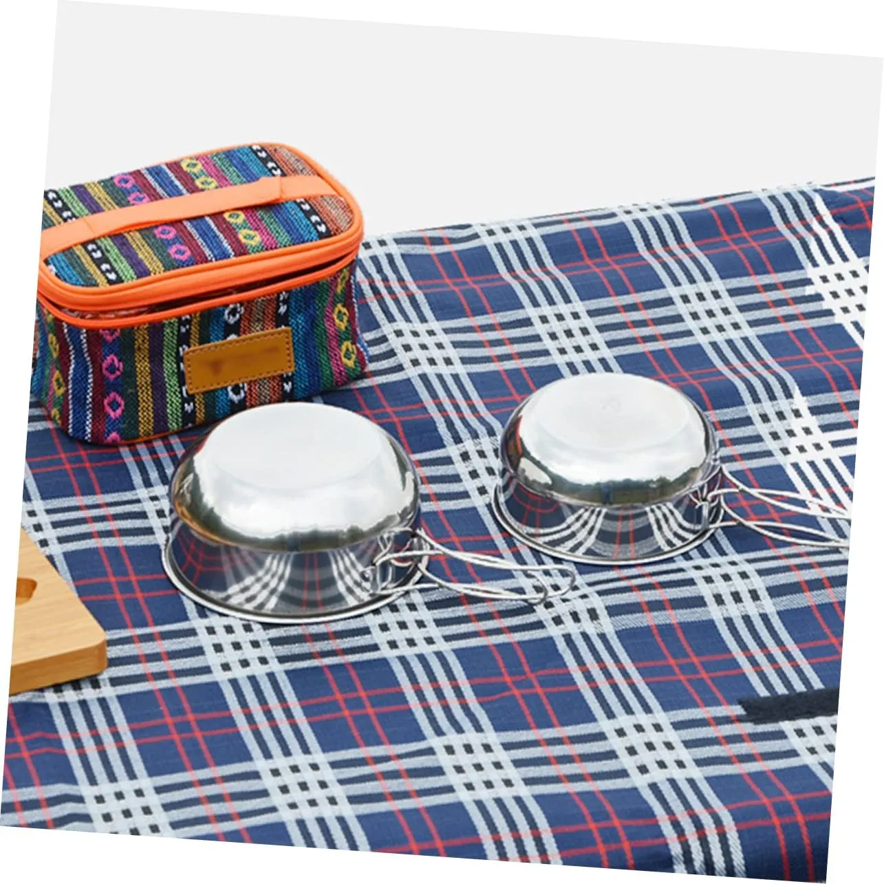 POPETPOP Collapsible Camping Bowl with Handle Multi-use Odorless Safe for Outdoor Cooking