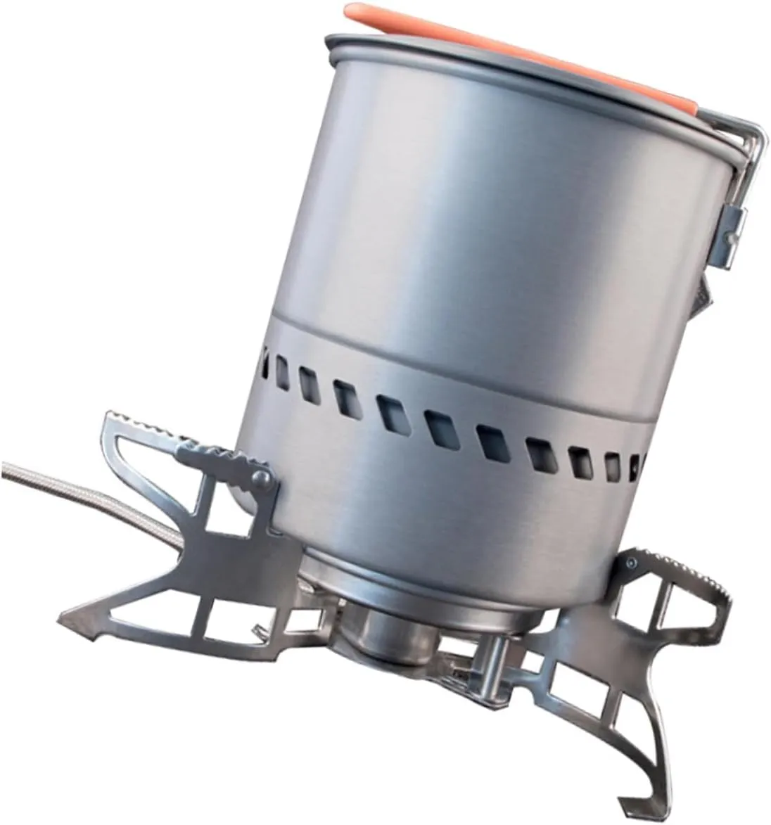 POPETPOP Portable Camping Pot Set Stainless Steel Outdoor Frying Pan Collapsible Cooking Equipment