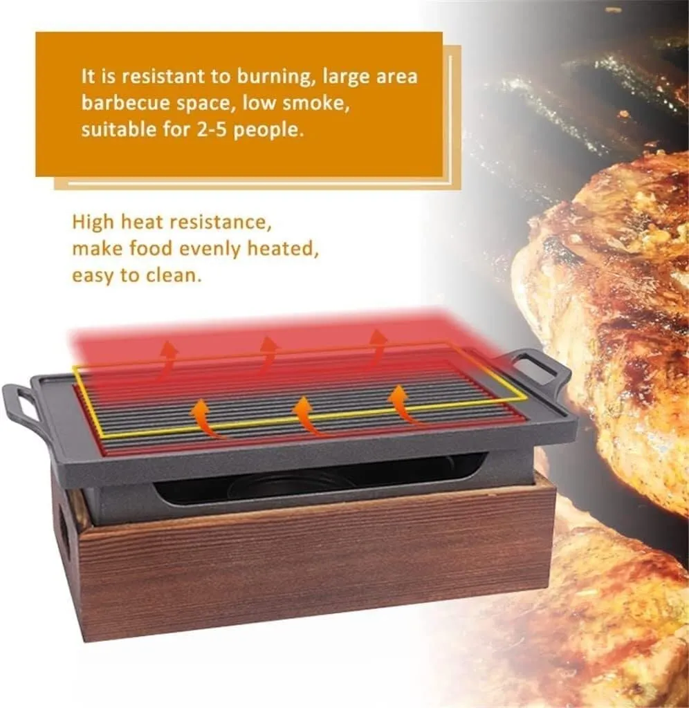 Portable BBQ Grill, Foldable Charcoal with Non-Stick Coating Adjustable Temperature for Outdoor Camping, Picnics, and Backyard