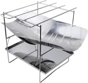 Portable BBQ Grill Outdoor Barbecue Grill Campfire Stove Stainless Steel Folding Grill Camping Picnic Burning Stove BBQ Charcoal Stove BBQ Grill Utensils for Barbecue (Co