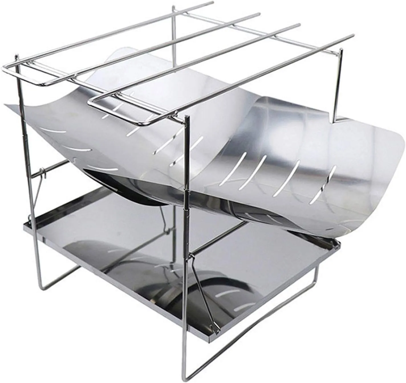 Portable BBQ Grill Outdoor Barbecue Grill Campfire Stove Stainless Steel Folding Grill Camping Picnic Burning Stove BBQ Charcoal Stove BBQ Grill Utensils for Barbecue (Co