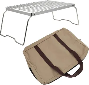 Portable Bbq Grill Portable Grill Camping Supply Barbecue Rack Outdoor Barbecue Rack Silver Stainless Steel