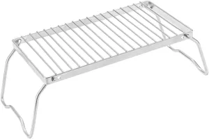 Portable Bbq Rack Folding Grill Warming Rack for Camping Stainless Steel Bbq Stand