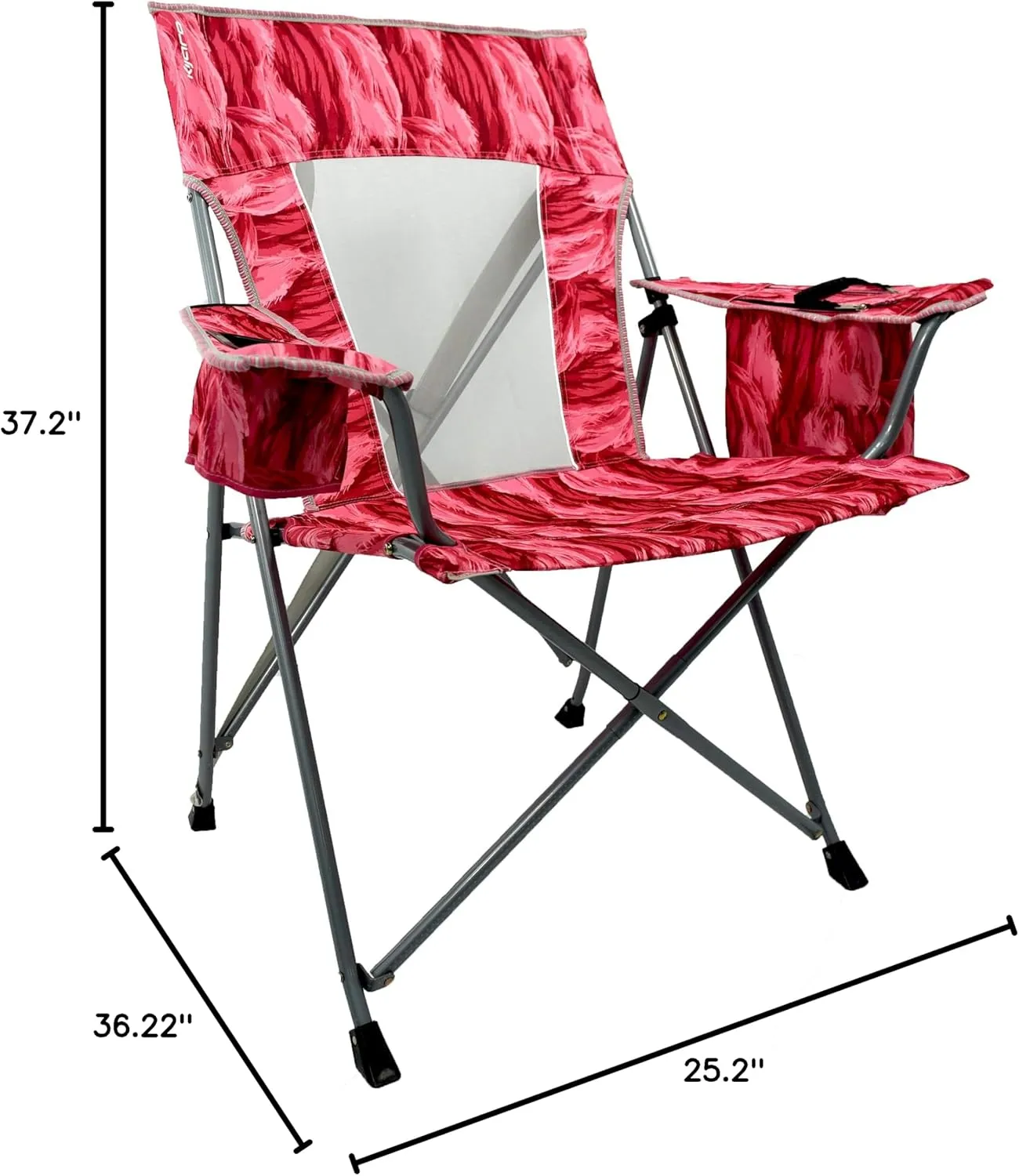 Portable Beach Chair for Adults - Kijaro Journey Print Beach Folding Chair, Steel Frame Foldable Beach Chair, High Beach Chair with Cooler Pocket, Outdoor Folding Chair