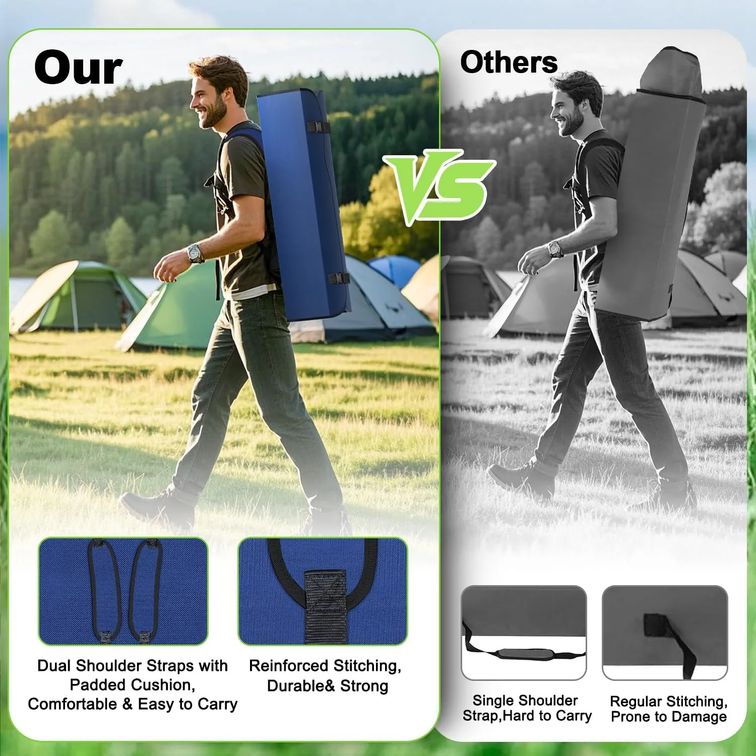 Portable Camping Chair with Canopy - Folding Chair with Canopy, Durable 600D Oxford Canopy Chair for Camping, Beach, Picnics, Fishing & Sports