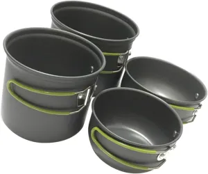 Portable Camping Pot Kit Outdoor Cookware Set Aluminum Cookware for 2-3 People Lightweight Camping Cooking Utensils