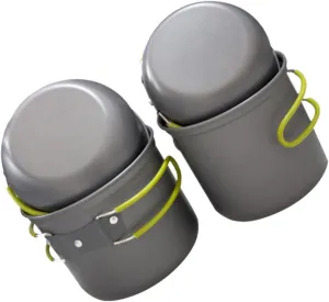 Portable Camping Pot Non Stick Camp Cookware Foldable Handle Easy to Clean Multi-use Pot Lid