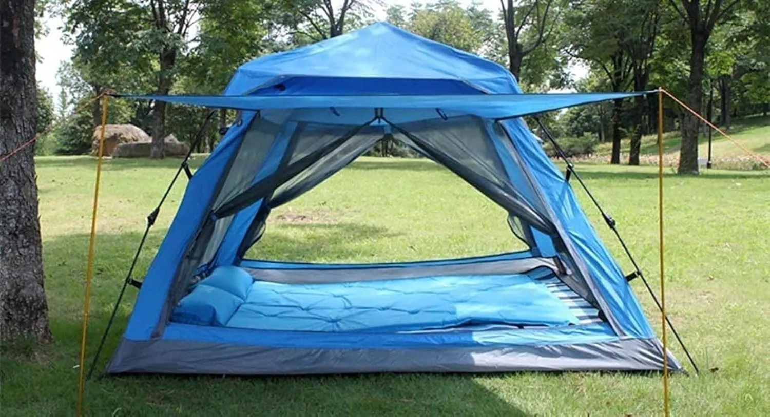 Portable Campitent Automatic Campitent for 3-4, Pop up Instant Tent Water-Resistant Ventilated Easy to Set for Hikibackpackisurvival Travel (a a)