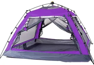 Portable Campitent Automatic Campitent for 3-4, Pop up Instant Tent Water-Resistant Ventilated Easy to Set for Hikibackpackisurvival Travel (a a)